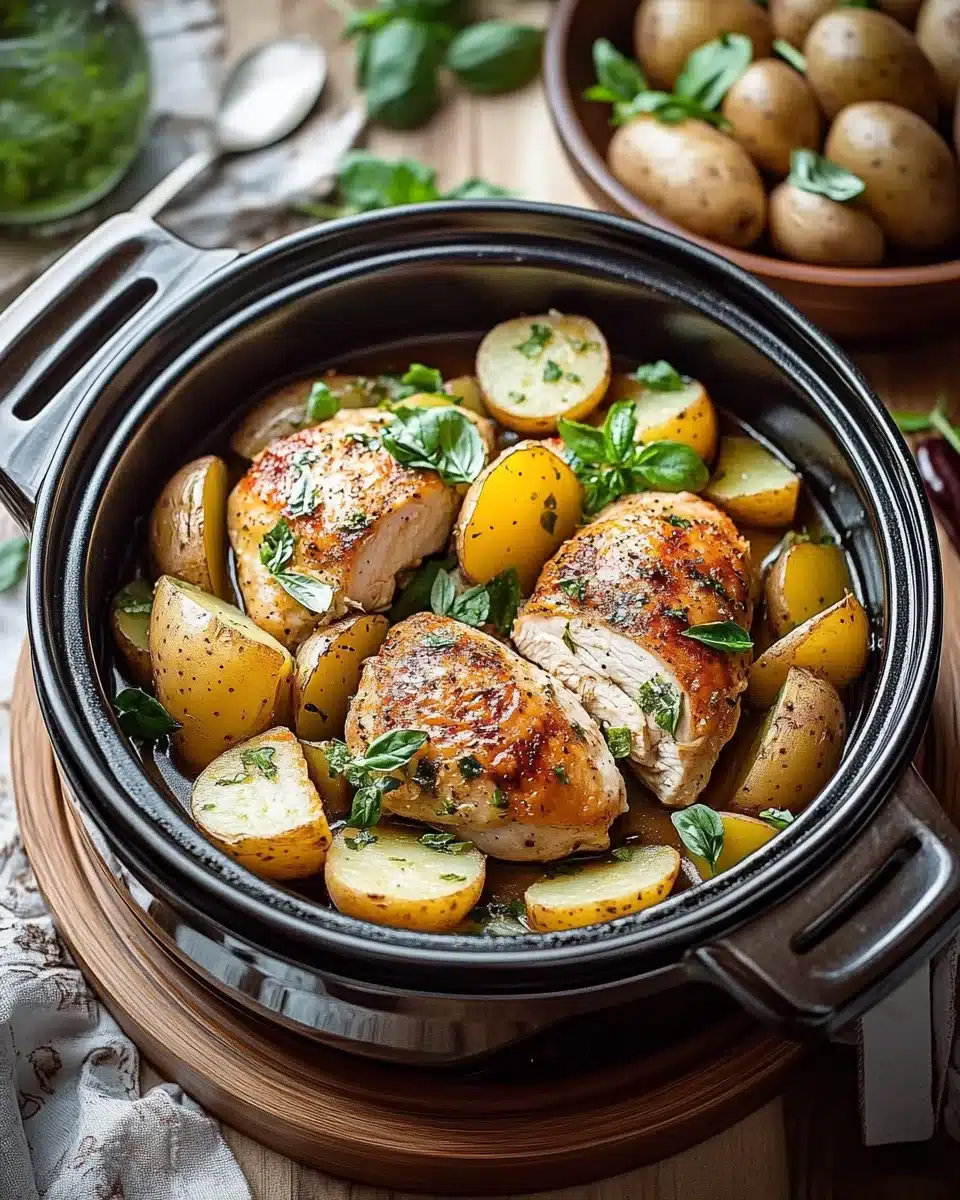 Slow Cooker Parmesan Garlic Chicken and Potatoes Recipe Awaits!