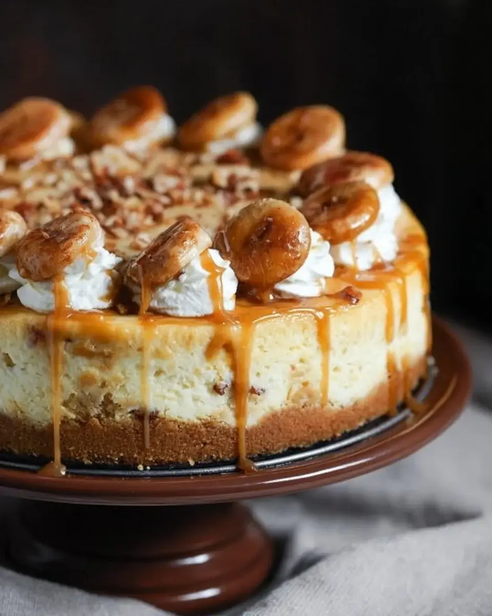 Banana Pudding Cheesecake with Bourbon Pecan Glaze Recipe Delight!