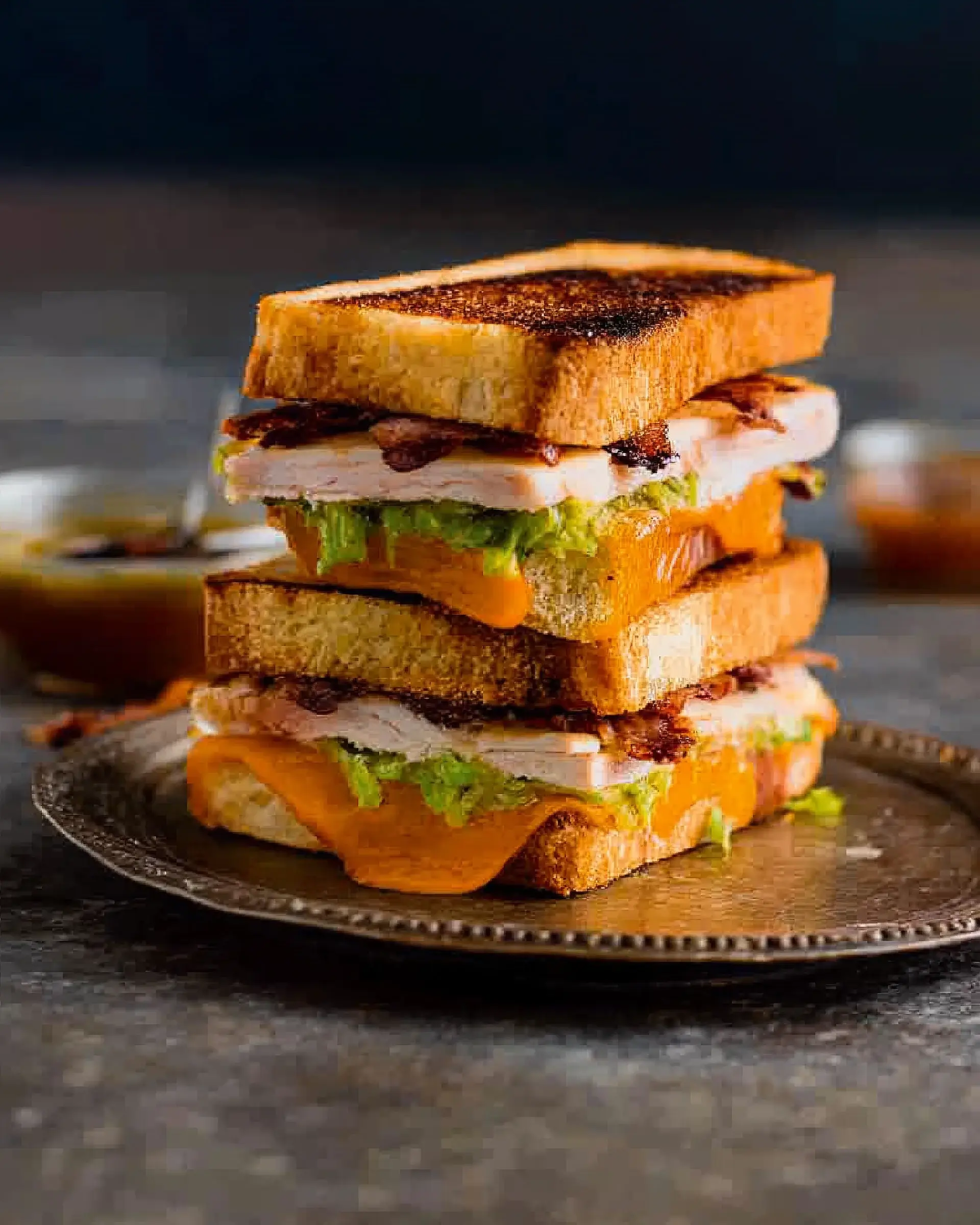 Cheddar and Bacon Turkey Melt on Sourdough: A Delight!