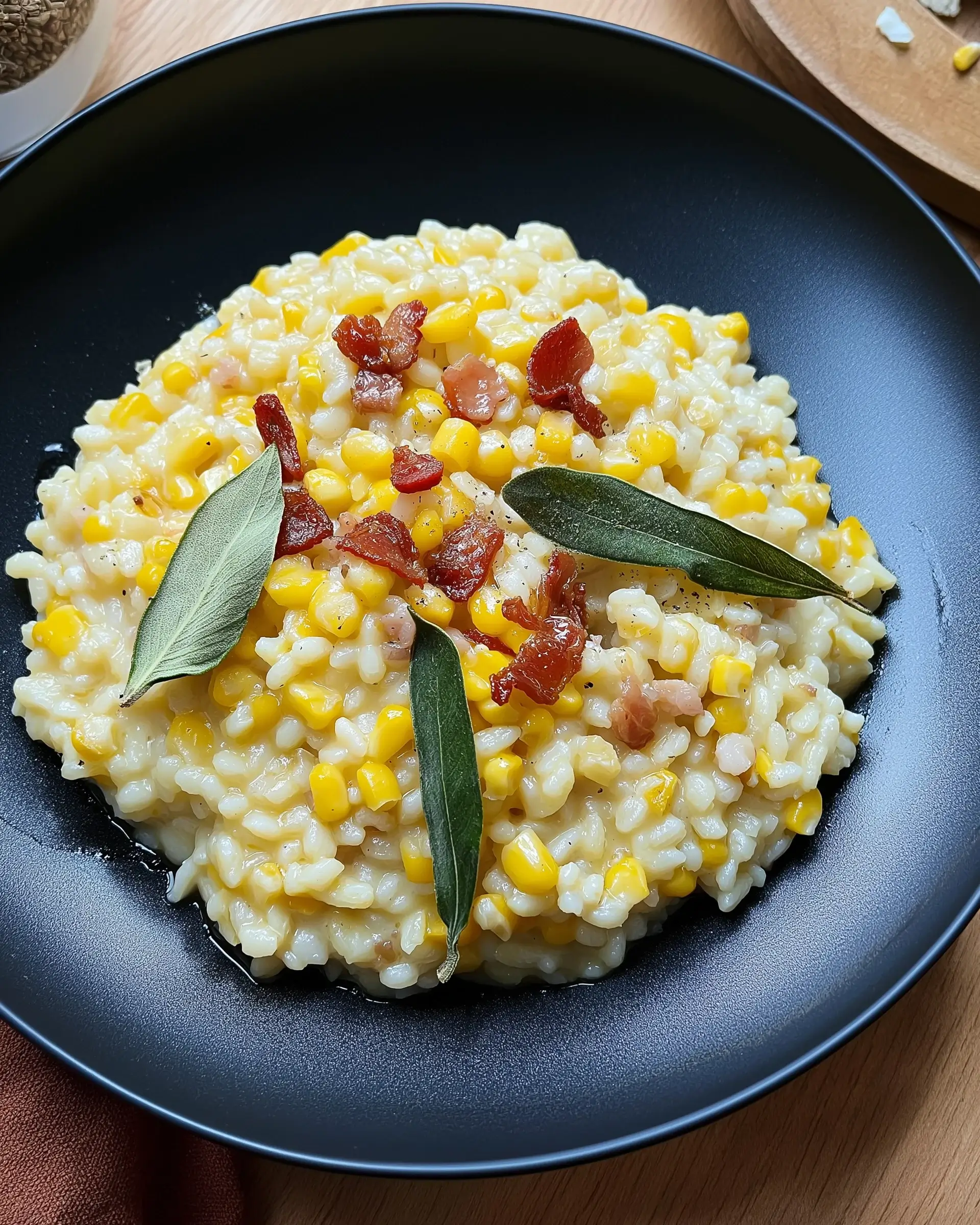 Sweet Corn Risotto with Crispy Pancetta: A Flavorful Recipe