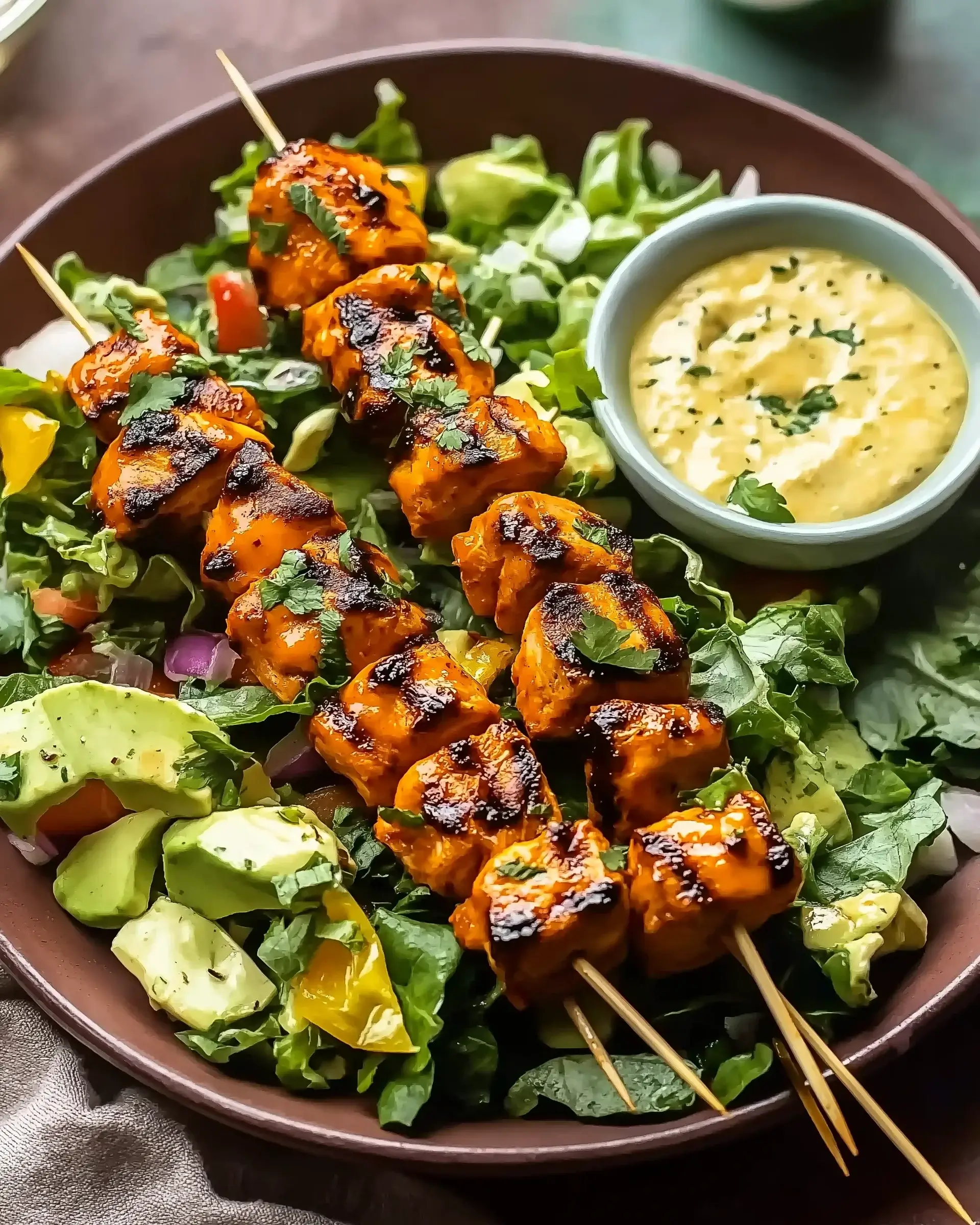 Chopped Buffalo Chicken Skewer Salad: A Flavorful Delight!