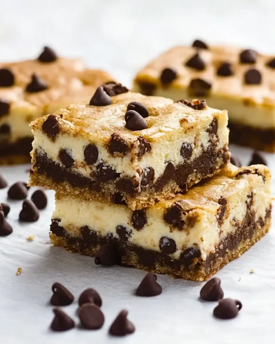 Chocolate Chip Cheesecake Bars delight your taste buds!