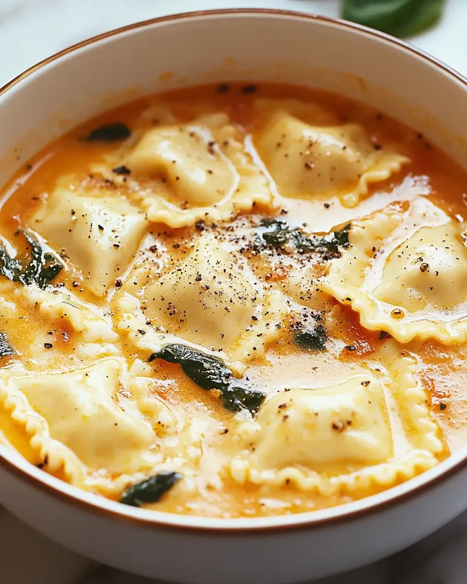 Creamy Tuscan Ravioli Soup is your next comfort food!