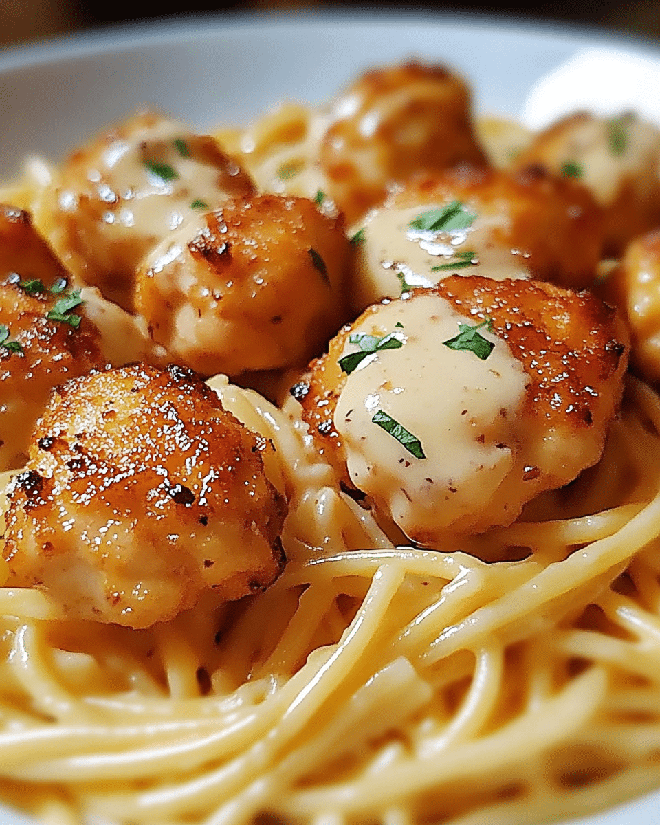 Garlic Butter Chicken Bites with Creamy Parmesan Pasta Delight!