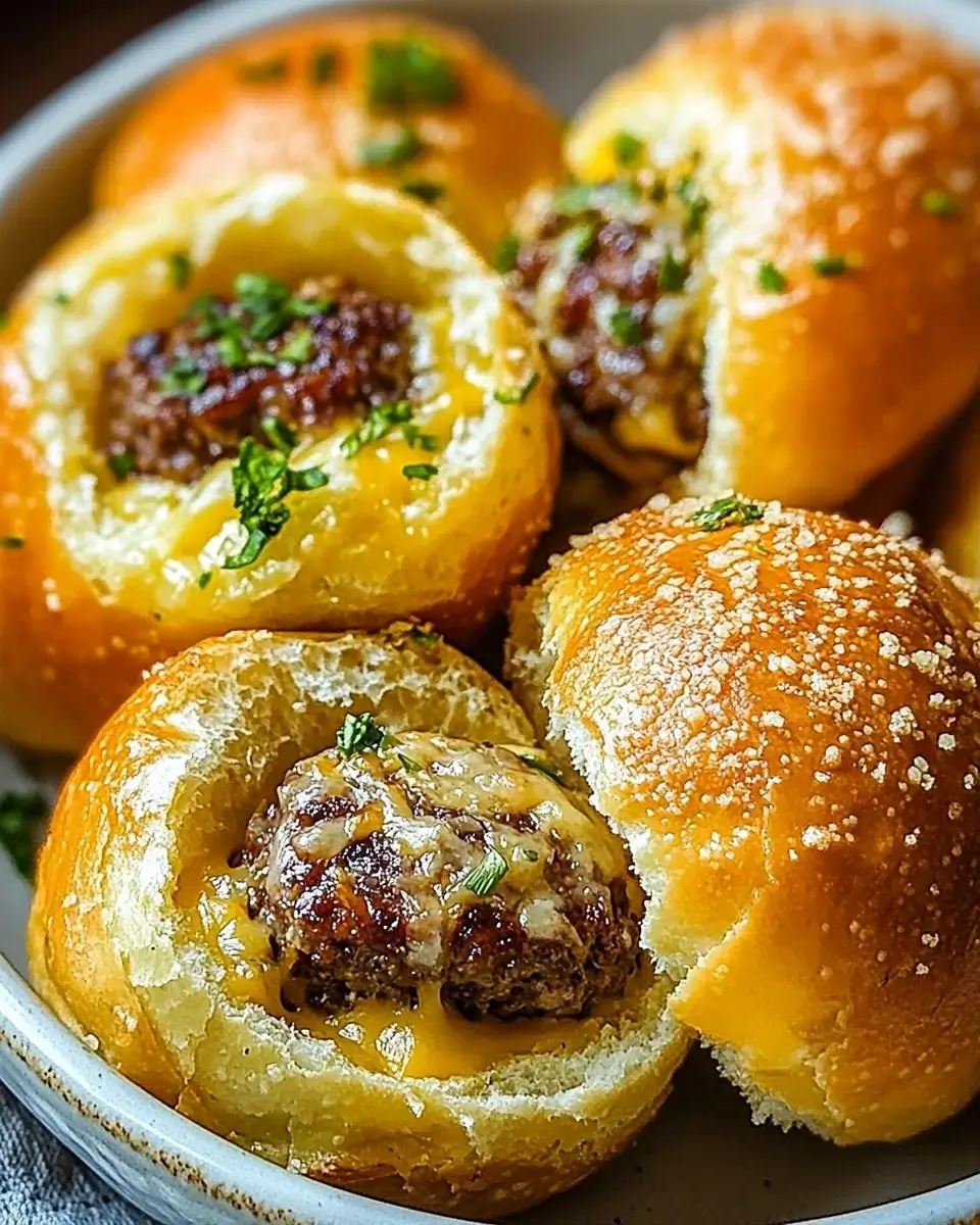 Garlic Parmesan Cheeseburger Bombs for Delicious Bites