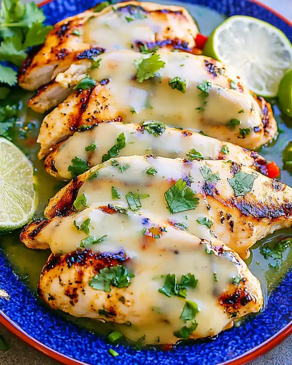 Grilled Salsa Verde Chicken with Pepper Jack Delights!