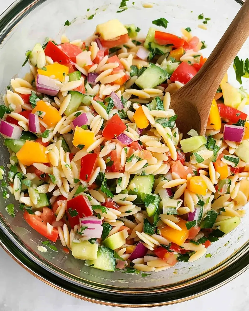 Rainbow Orzo Salad: A Colorful and Refreshing Delight!