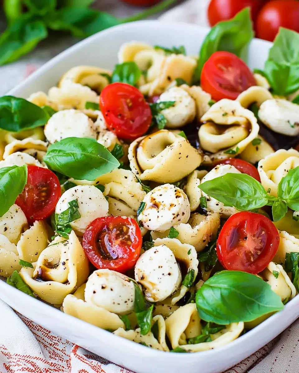Easy Tortellini Caprese Pasta Salad with Balsamic Glaze: Discover a Delightful Summer Dish!