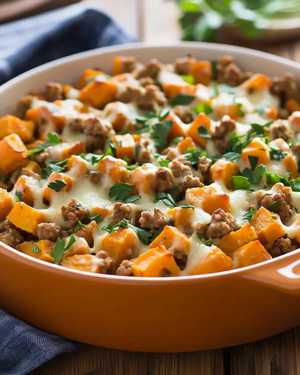 Savory Ground Turkey and Sweet Potato Bake recipe you need!