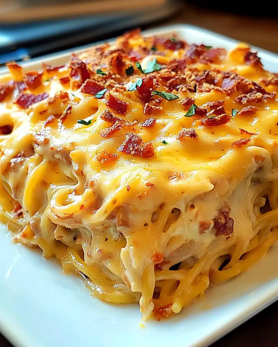 Spicy Southern Cheesy Chicken Spaghetti Casserole delights all!