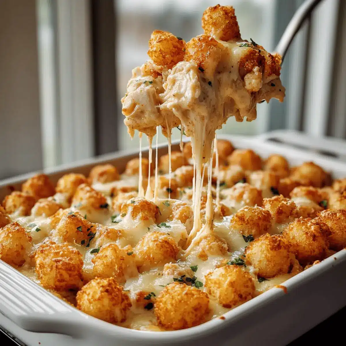 Delicious Chicken Alfredo Tater Tot Casserole for Quick Comfort