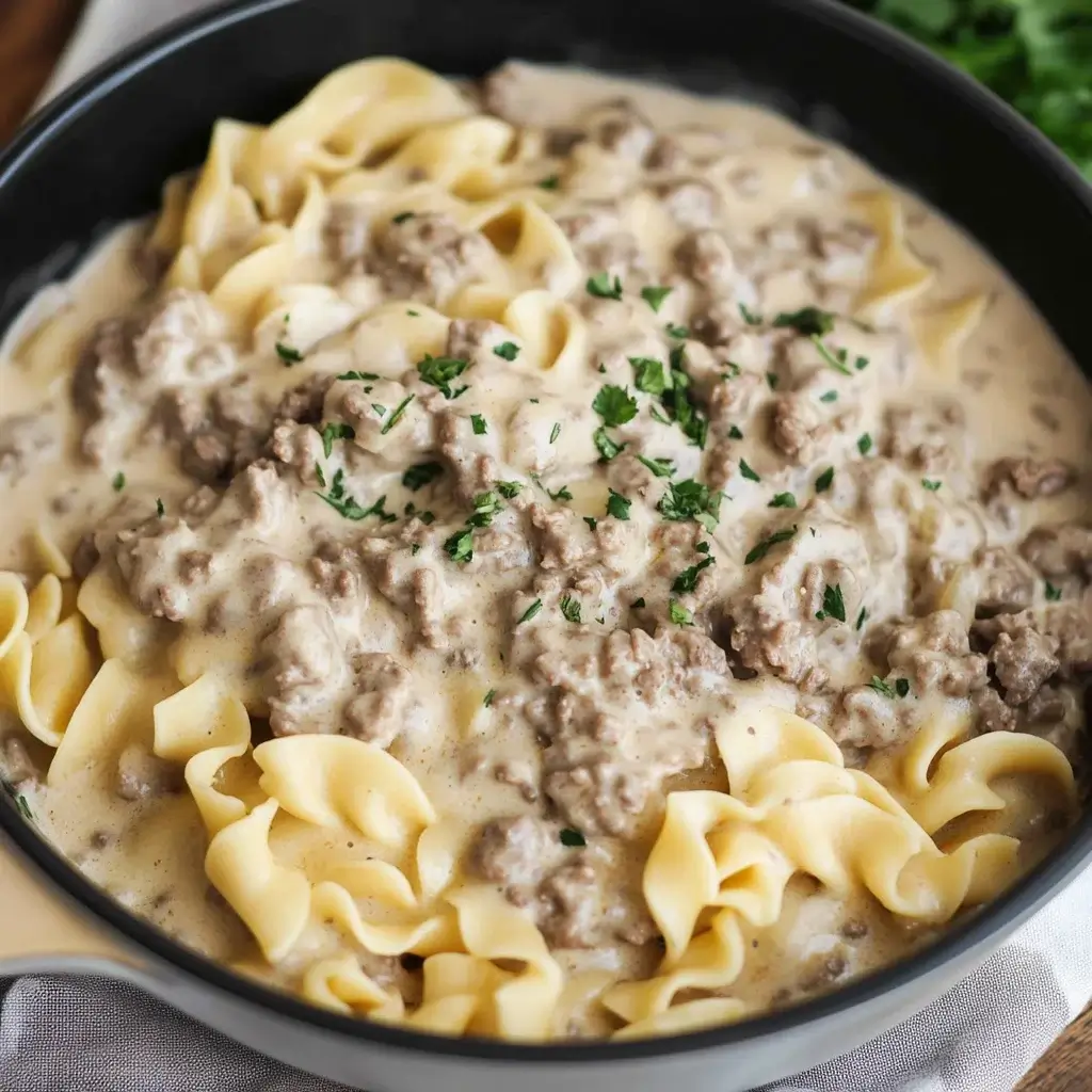Creamy Ground Beef Stroganoff (Made in just 30 Minutes) is a delightful dish!