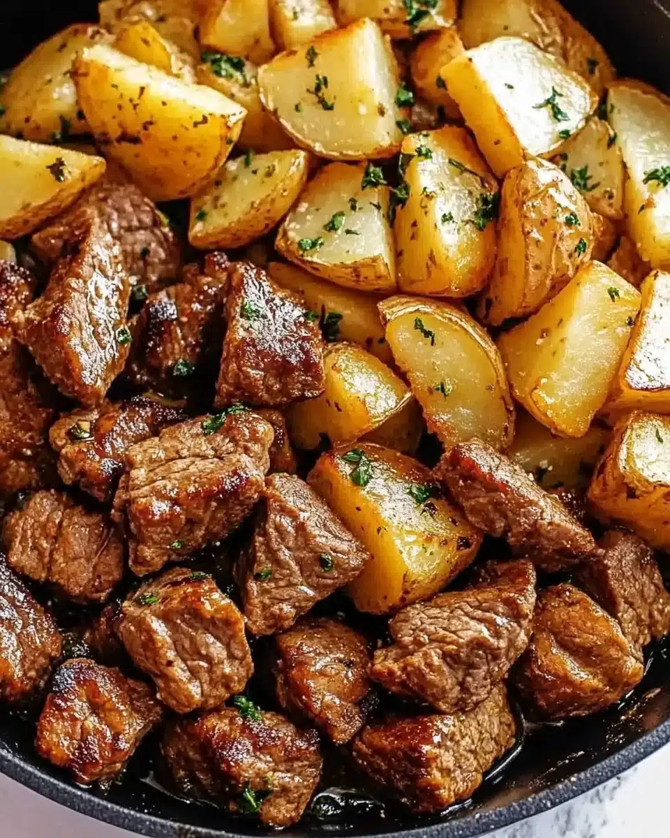 Garlic Butter Beef Bites & Potatoes: A Savory Delight!