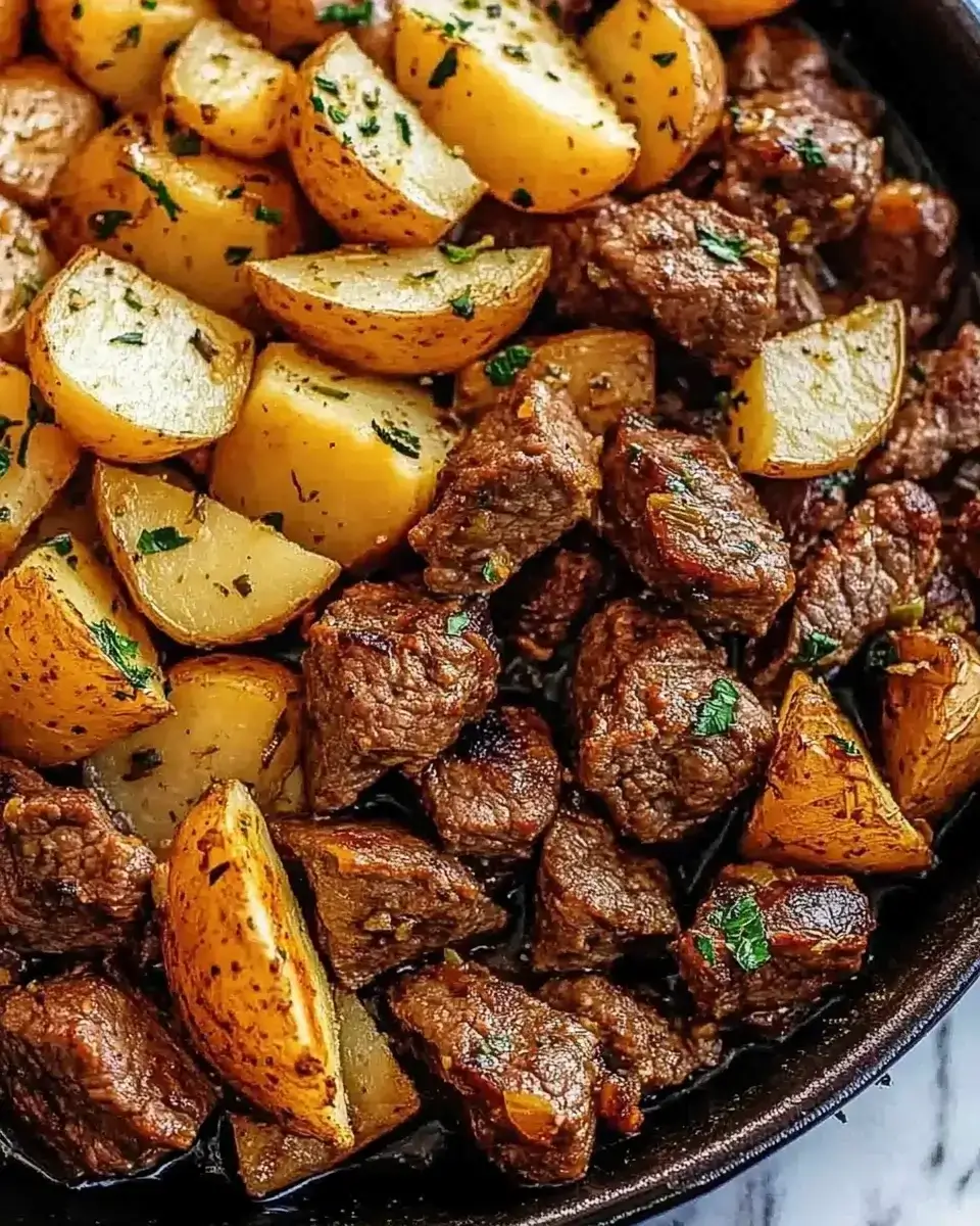 Garlic Butter Beef Bites & Potatoes: A Flavorful Delight!
