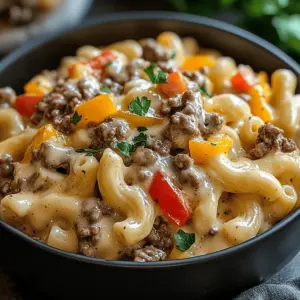 High-Protein Creamy Philly Cheesesteak Mac & Cheese