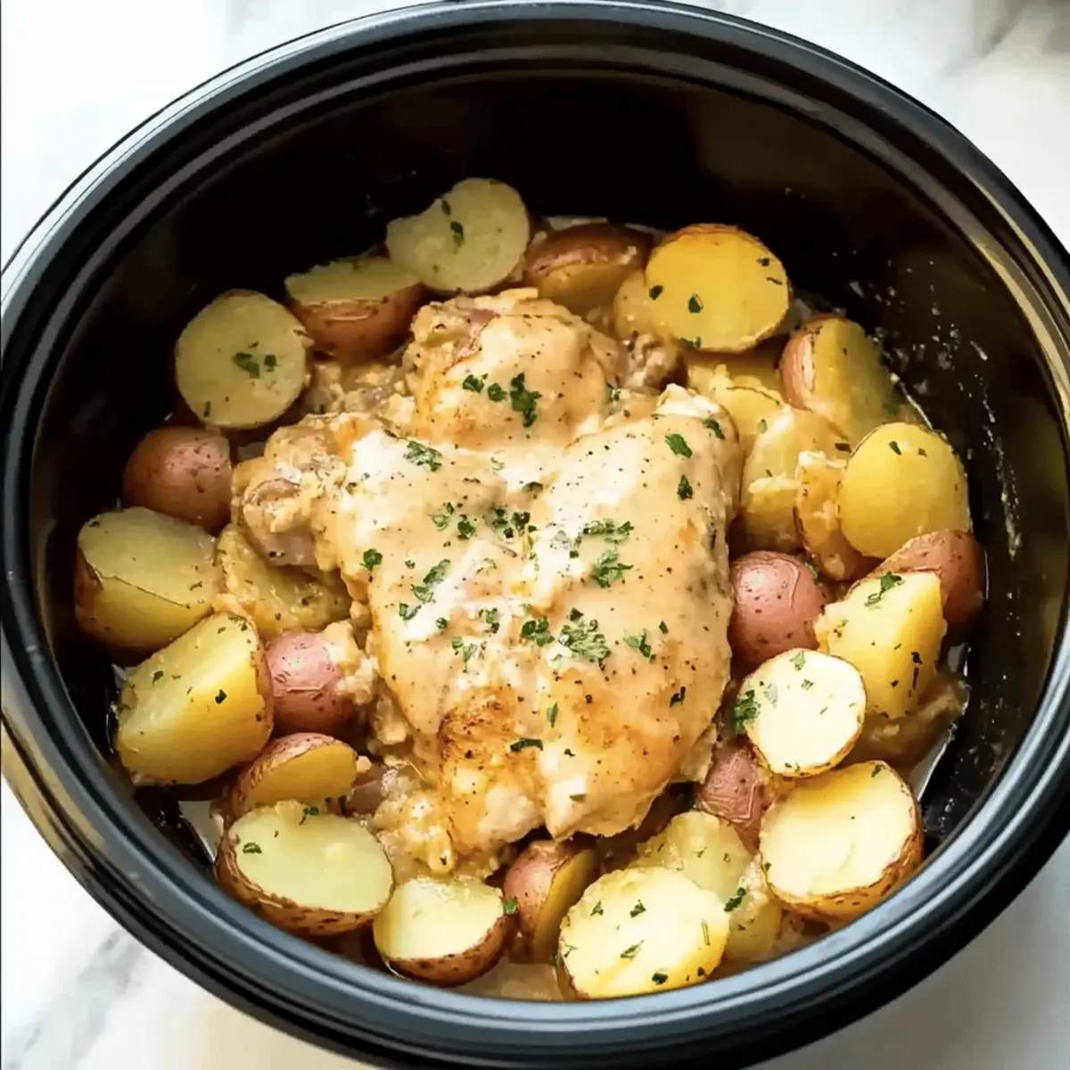 Garlic Parmesan Crockpot Chicken and Potatoes for Cozy Nights