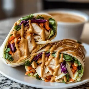 Thai Peanut Chicken Wraps