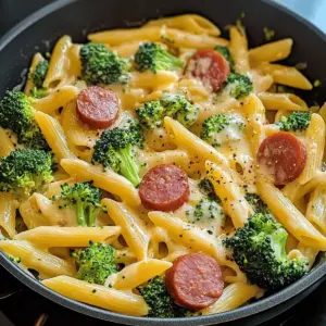 Creamy Kielbasa Broccoli Skillet