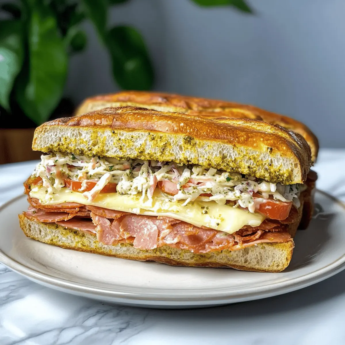 Irresistible Gourmet Ciabatta Sandwich with Pesto Butter Magic