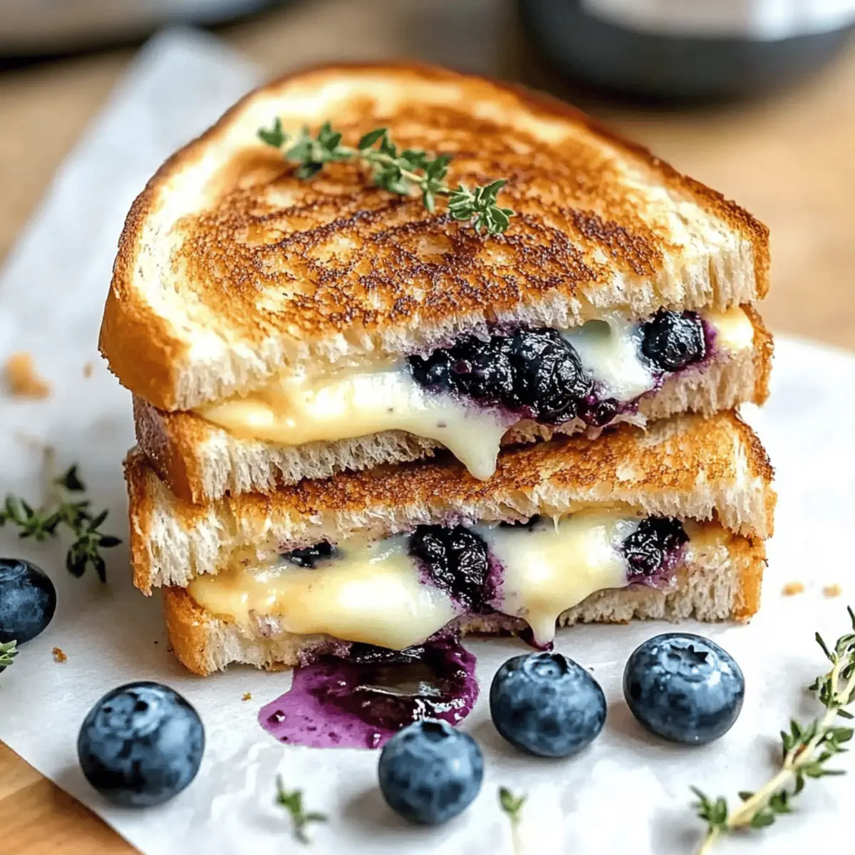 Crispy Blueberry Grilled Cheese for a Sweet Savory Twist