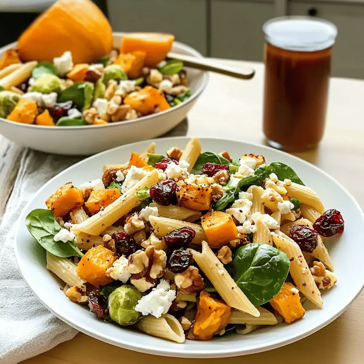 Fall Pasta Salad with Butternut Squash and Brussels Bliss