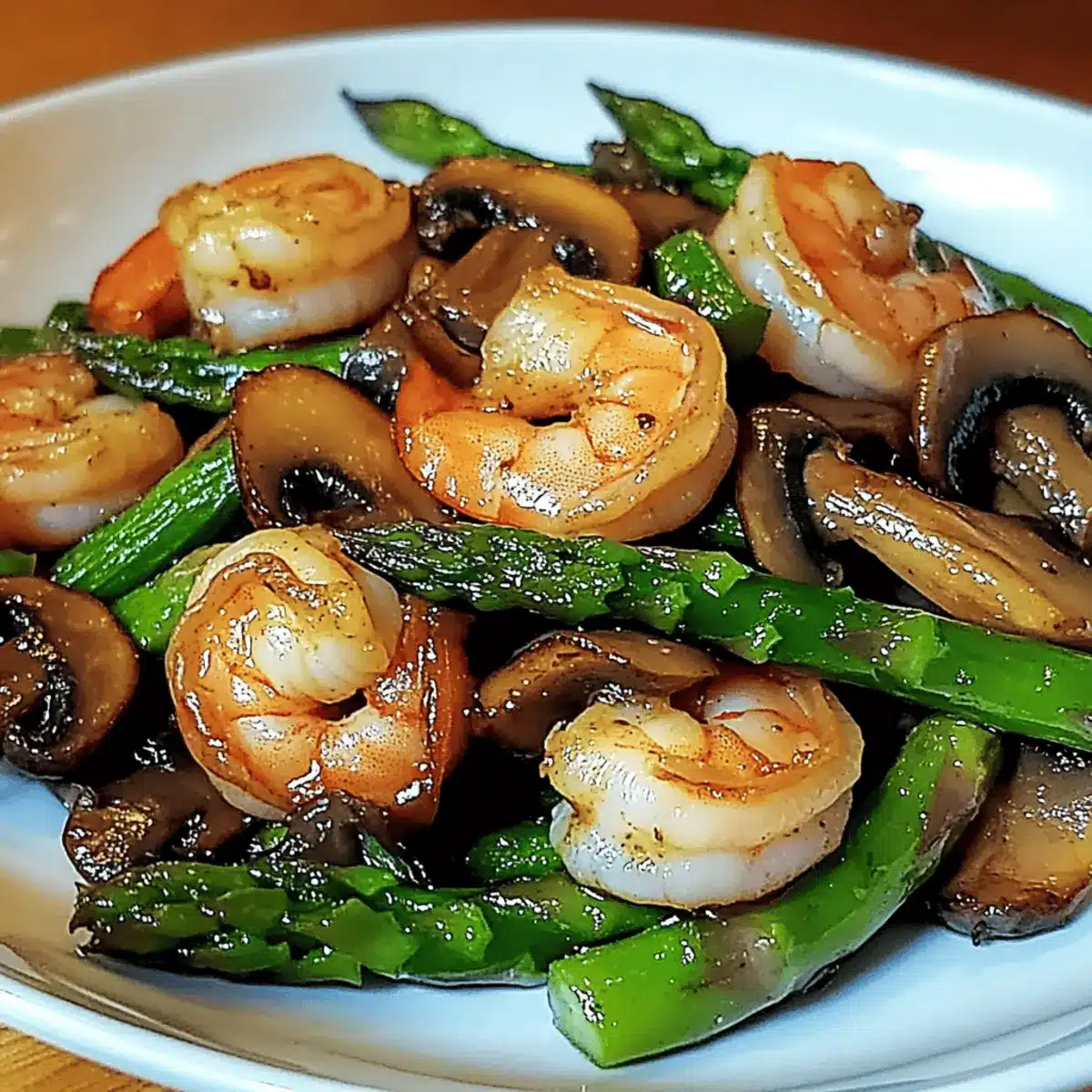 Delicious Shrimp and Asparagus Stir-Fry with Mushrooms in 27 Minutes