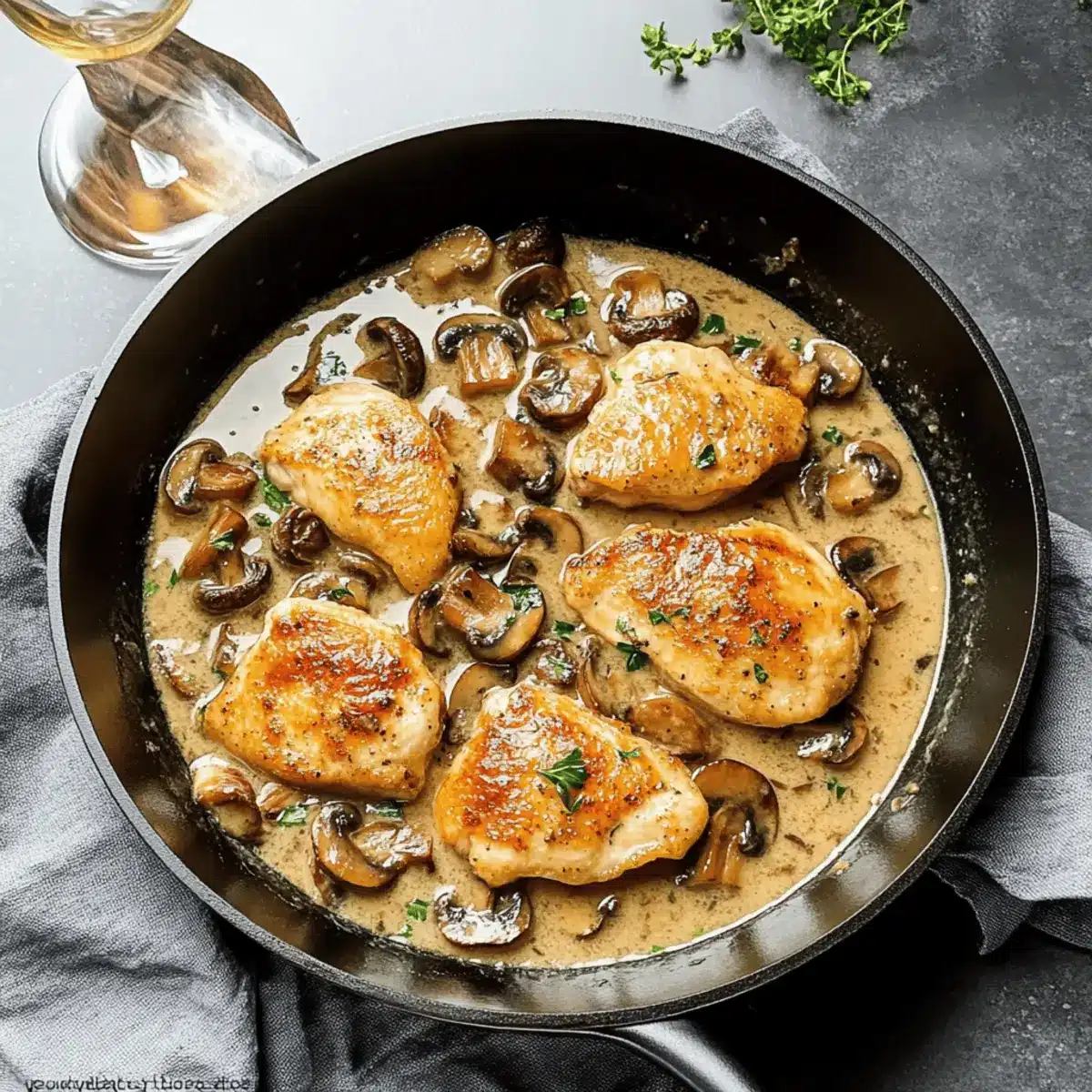 Skillet Chicken and Mushroom Wine Sauce: Easy Weeknight Delight