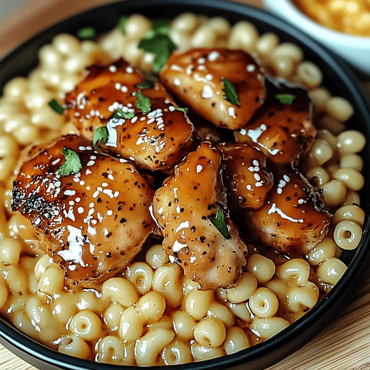 Savor Sweet and Spicy Honey Pepper Chicken with Creamy Mac