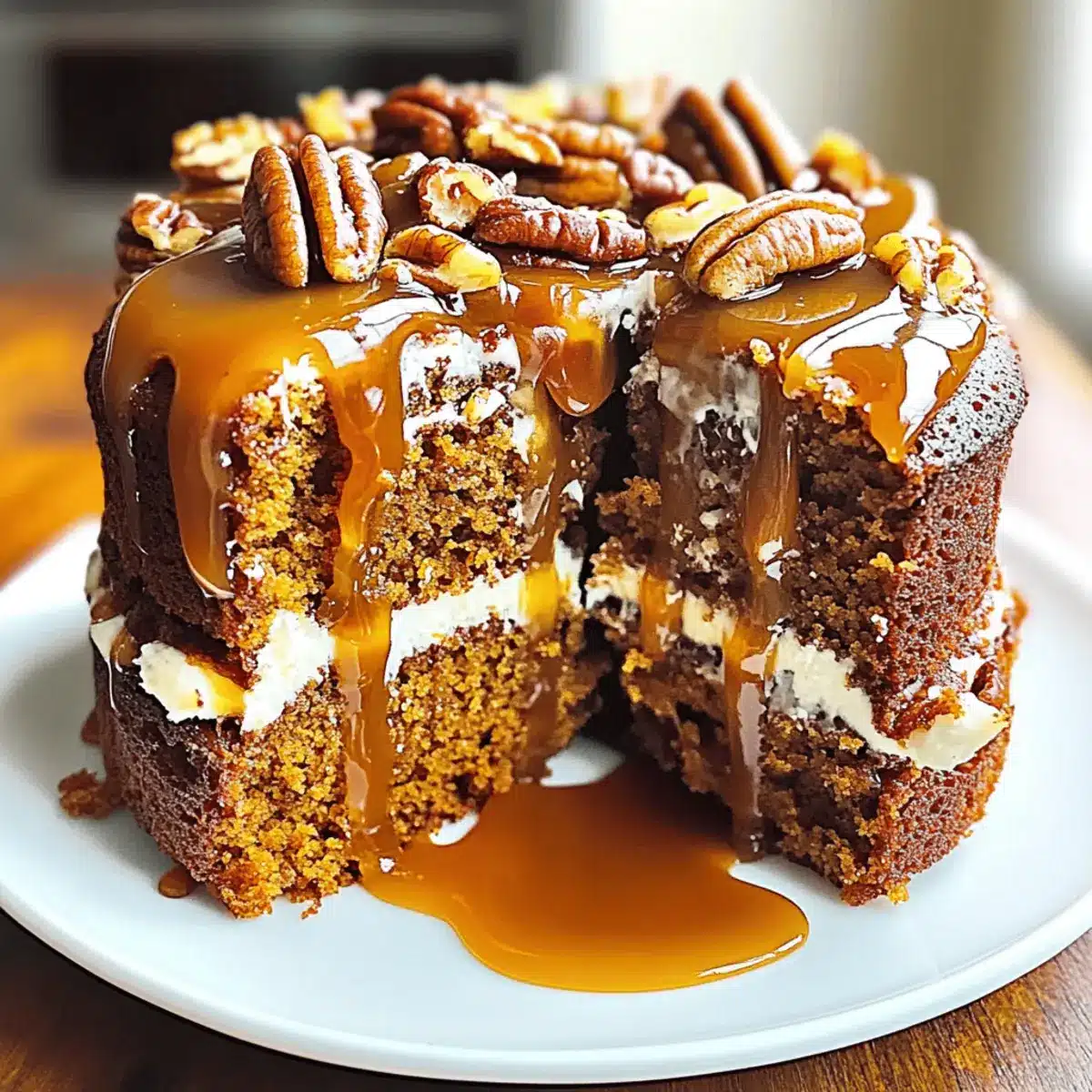 Ultimate Pumpkin Cake with Salted Caramel & Pecans Bliss
