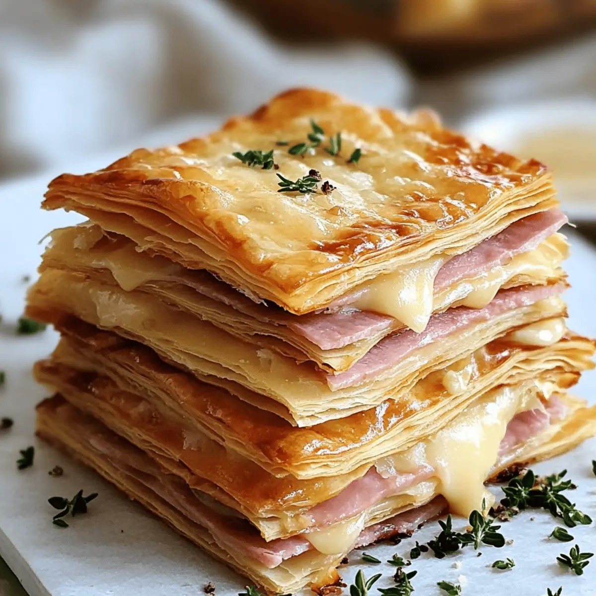 Crispy Ham & Cheese Puff Pastry Stacks for Effortless Entertaining