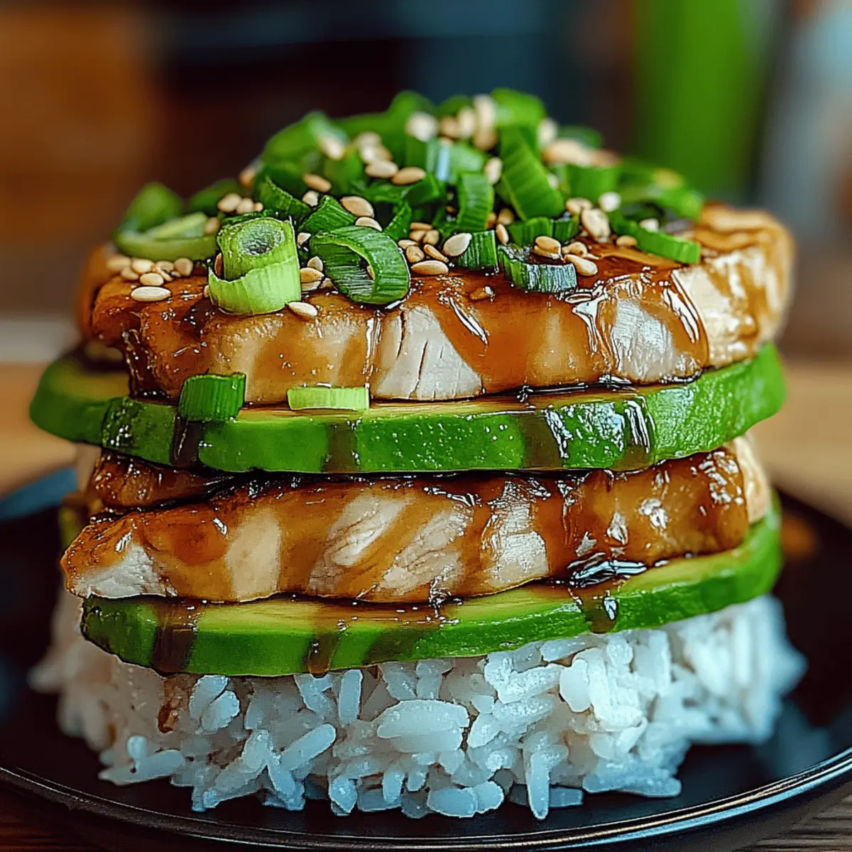 Savory Teriyaki Chicken Avocado Rice for a Quick Delight