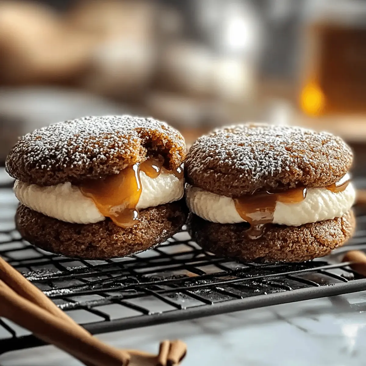 Delicious Apple Cider Whoopie Pie Cookies with Gooey Caramel
