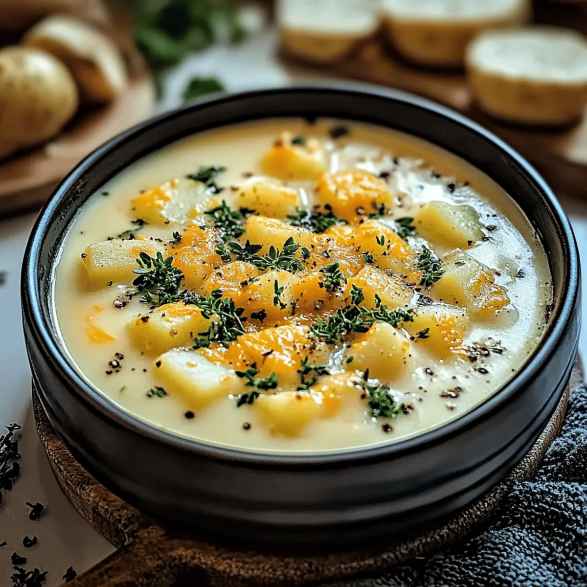 Cheddar Garlic Herb Potato Soup: Cozy Comfort in a Bowl