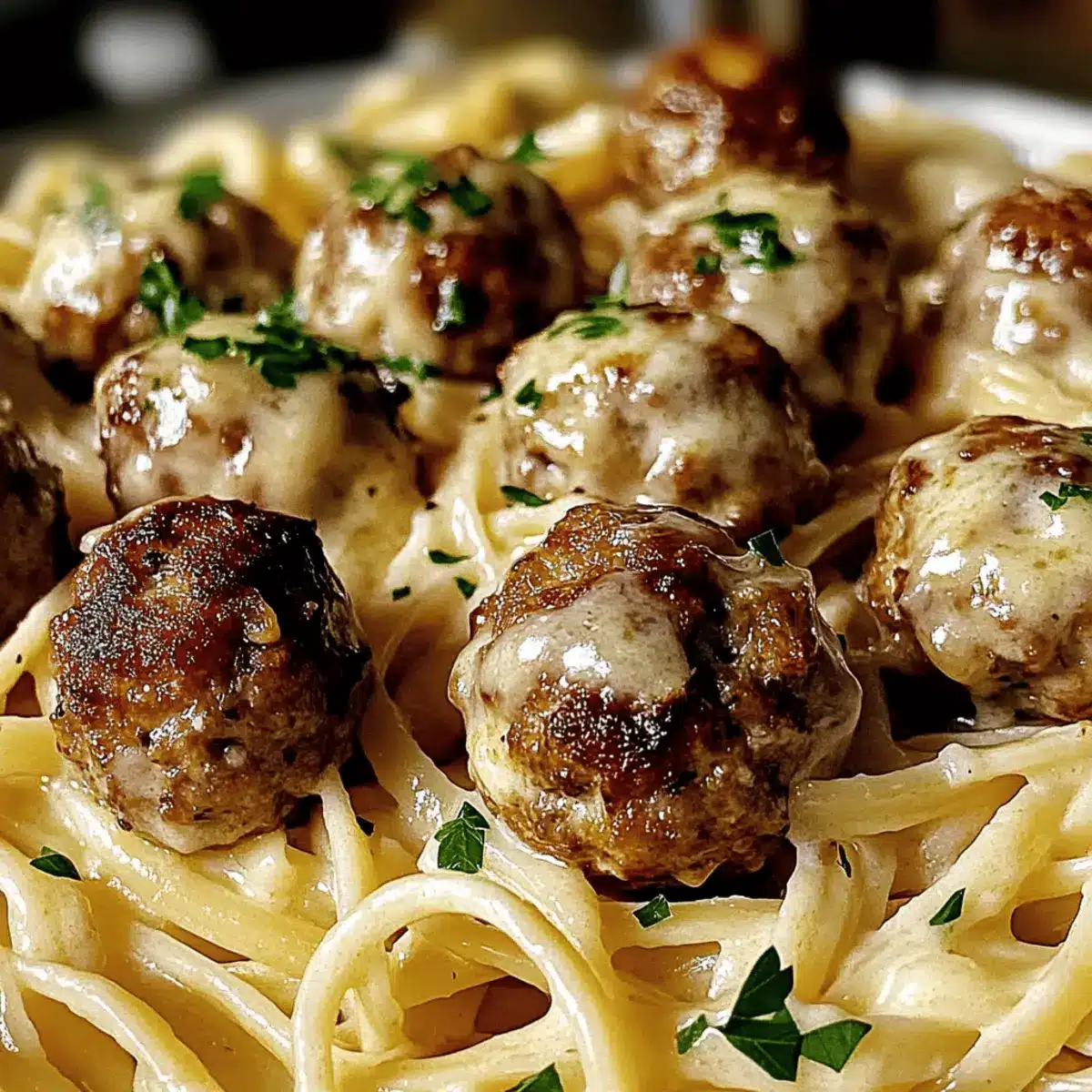 Garlic Butter Meatballs: A Creamy Linguine Dream!