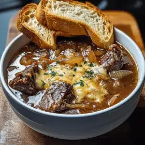 French Onion Beef Short Rib Soup
