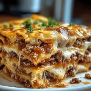 Parmesan Garlic Bacon Cheeseburger Lasagna