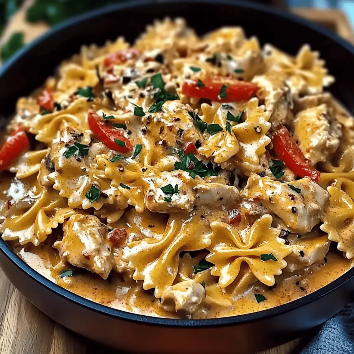 Creamy Parmesan Roasted Red Pepper Chicken Bowties Bliss