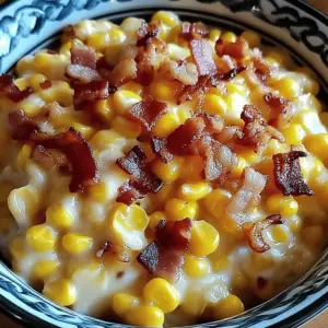 Slow Cooker Cheddar Corn with Bacon