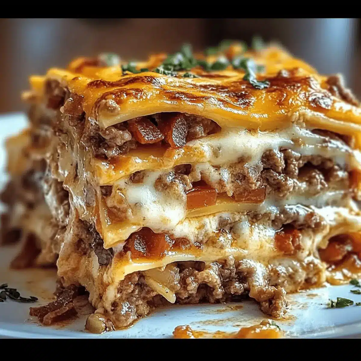 Savor Layers of Flavor with Parmesan Garlic Bacon Cheeseburger Lasagna