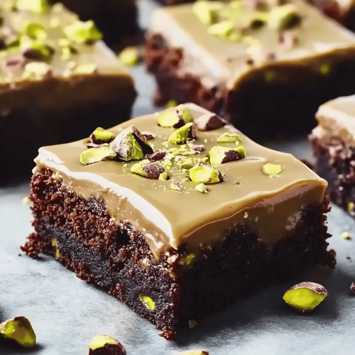 Indulgent Pistachio Brownies with Velvety Pistachio Ganache