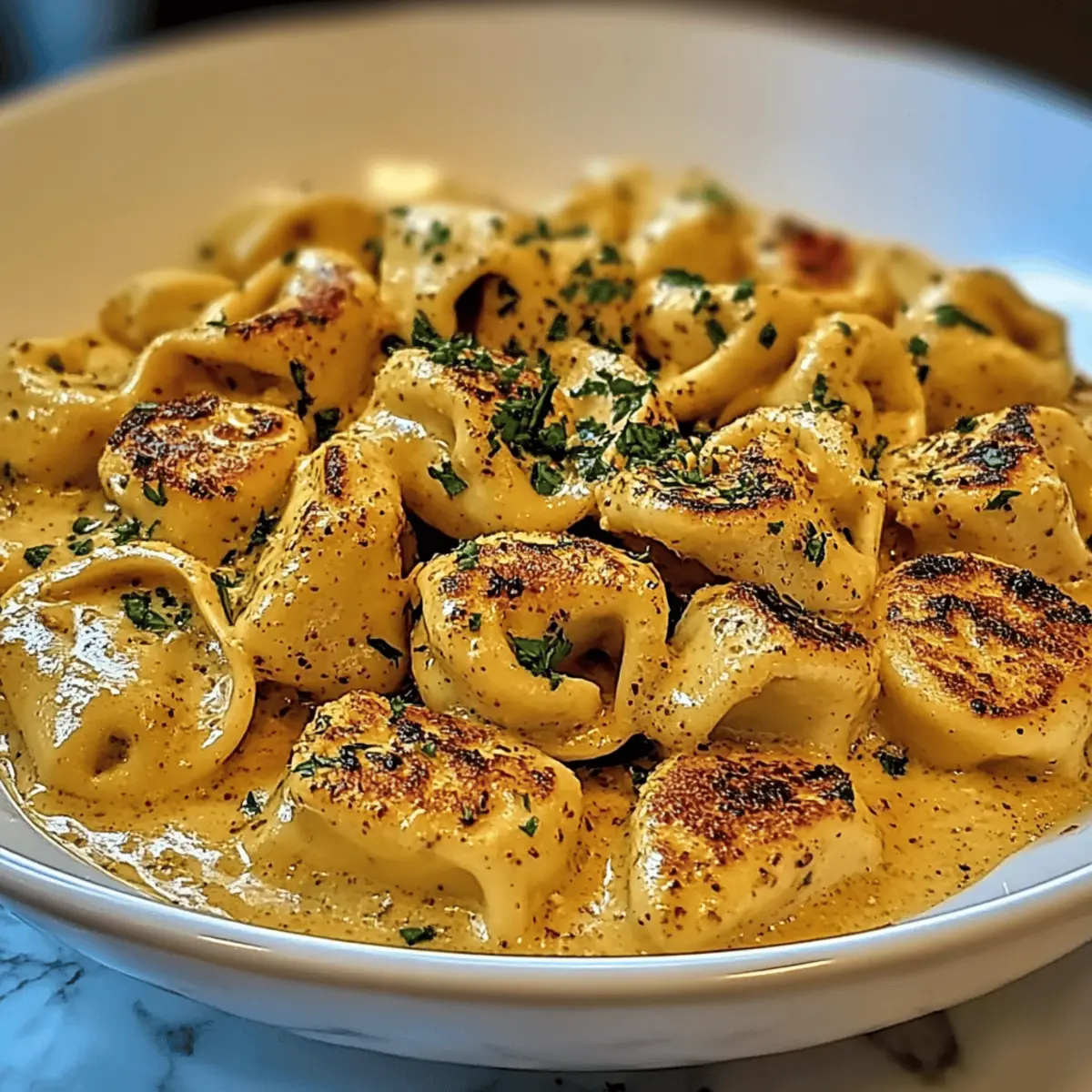 Creamy Cajun Chicken Tortellini with Garlic Sauce Bliss