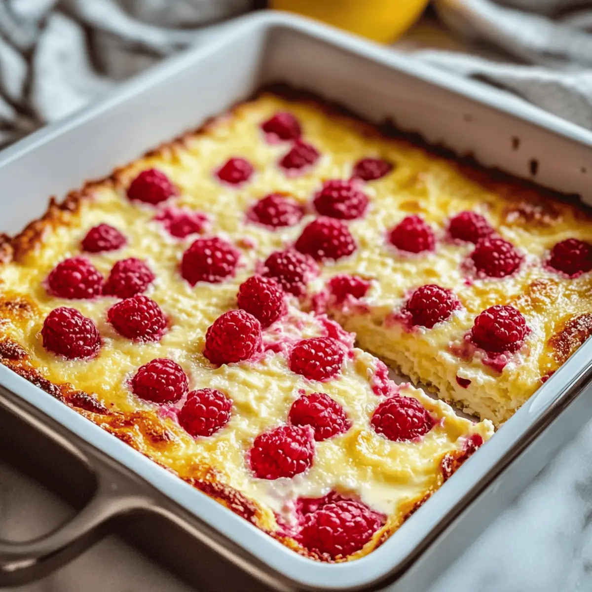 Lemon Raspberry Cottage Cheese Bake: A Creamy, Guilt-Free Delight