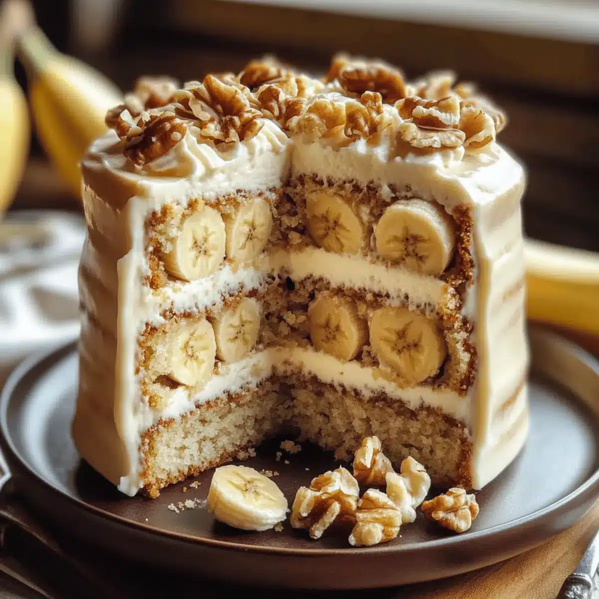 Decadent Banana Walnut Cream Cake for Sweet Celebrations
