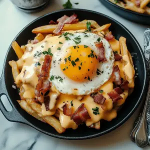 Breakfast Poutine with Hollandaise Sauce
