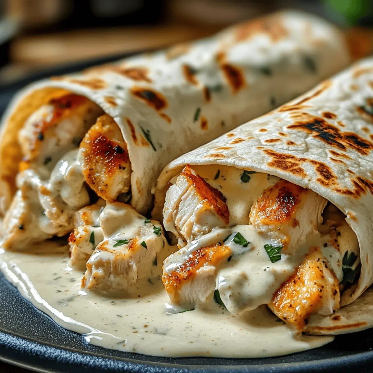 Savory Chicken Wraps with Garlic Cream Sauce Ready in 20 Minutes