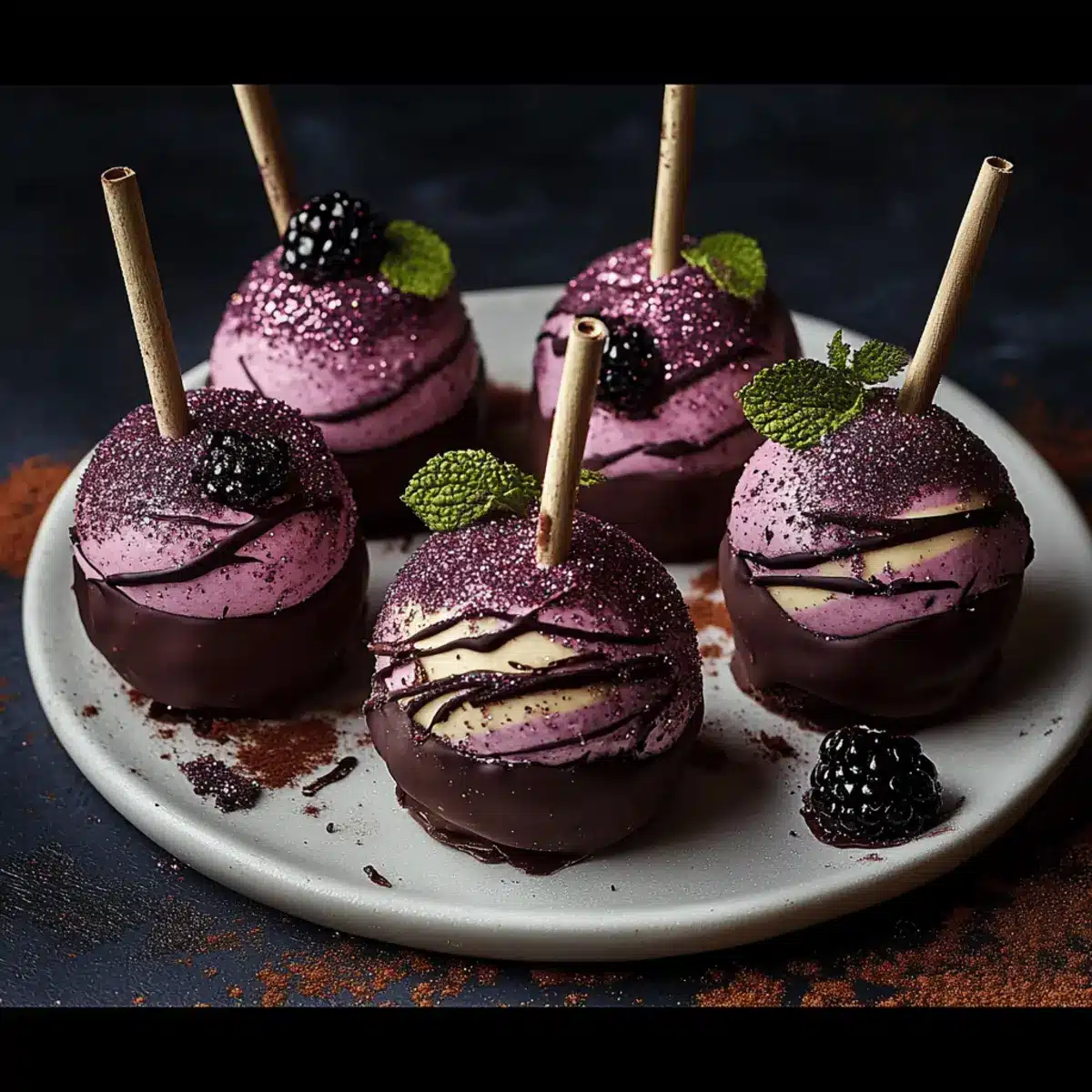 Magical Forest Blackberry Cheesecake Pops to Enchant Your Day