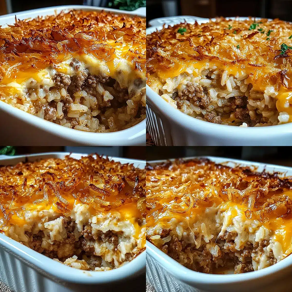 Melt-in-Your-Mouth French Onion Ground Beef and Rice Casserole