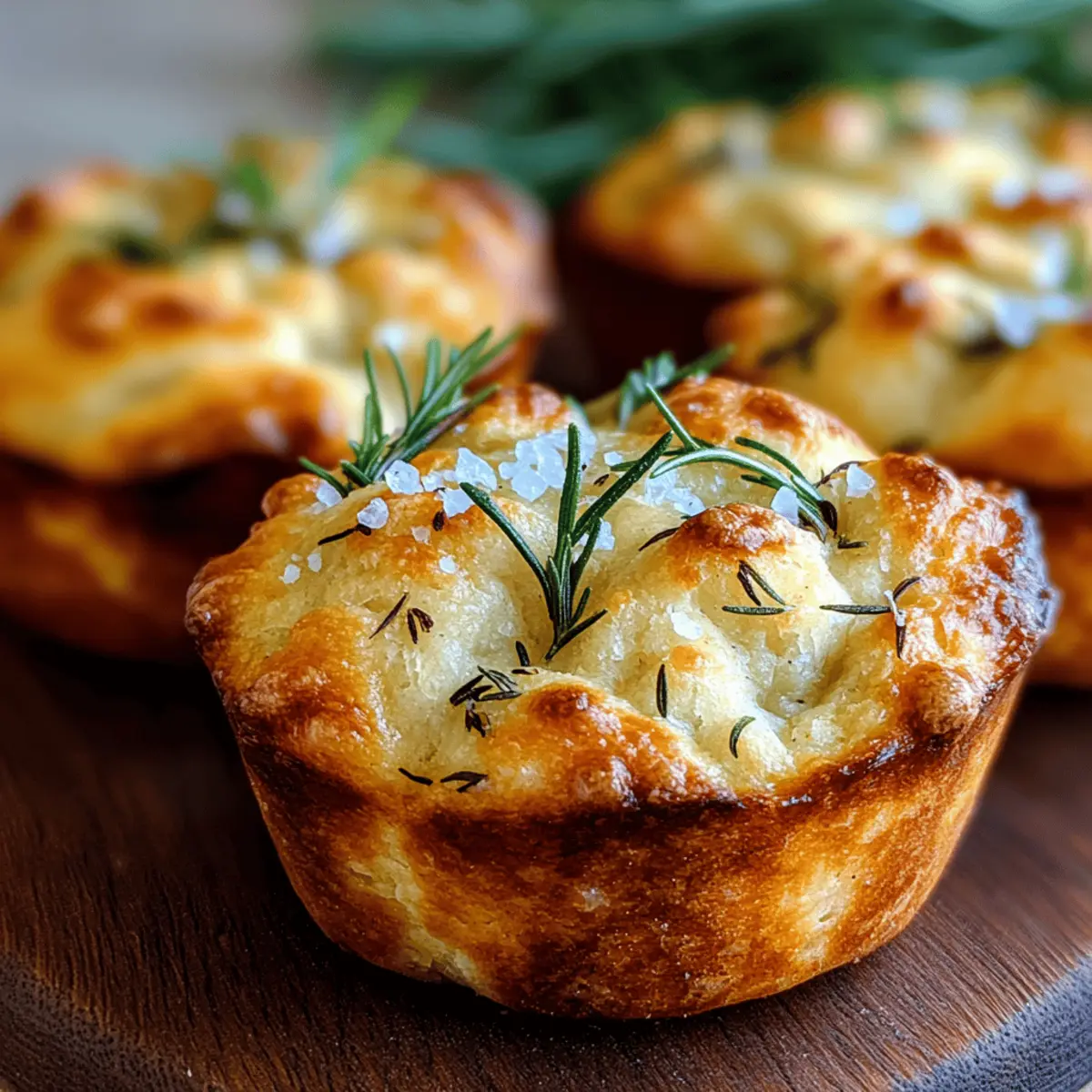 Garlic Rosemary Focaccia Muffins