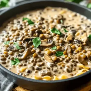 Lentil Mushroom Stroganoff