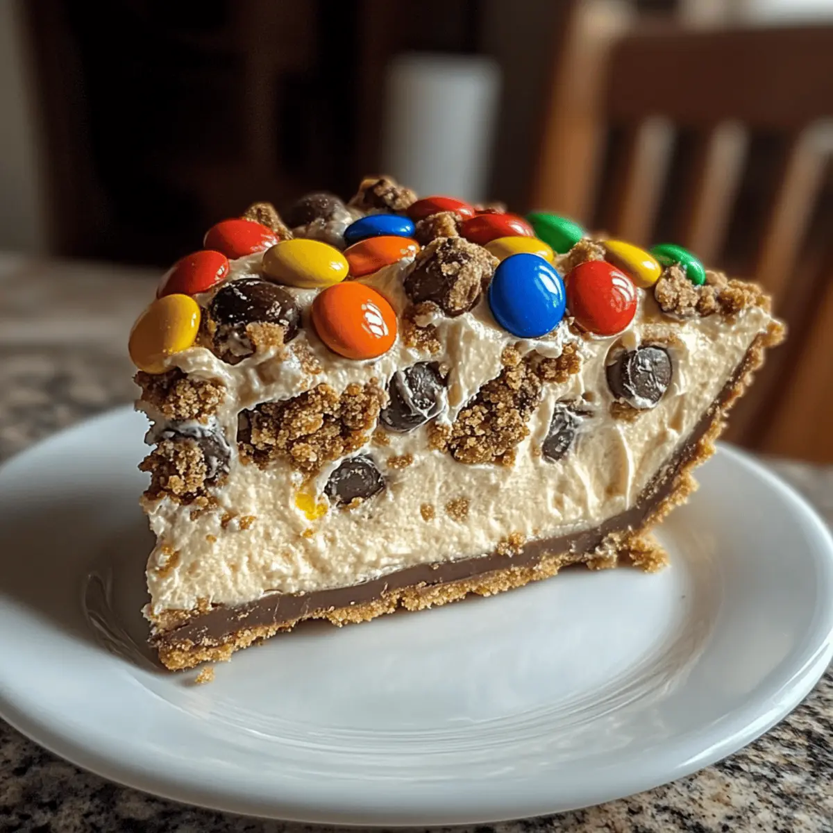 Irresistible Monster Cookie Peanut Butter Cheesecake Pie Delight